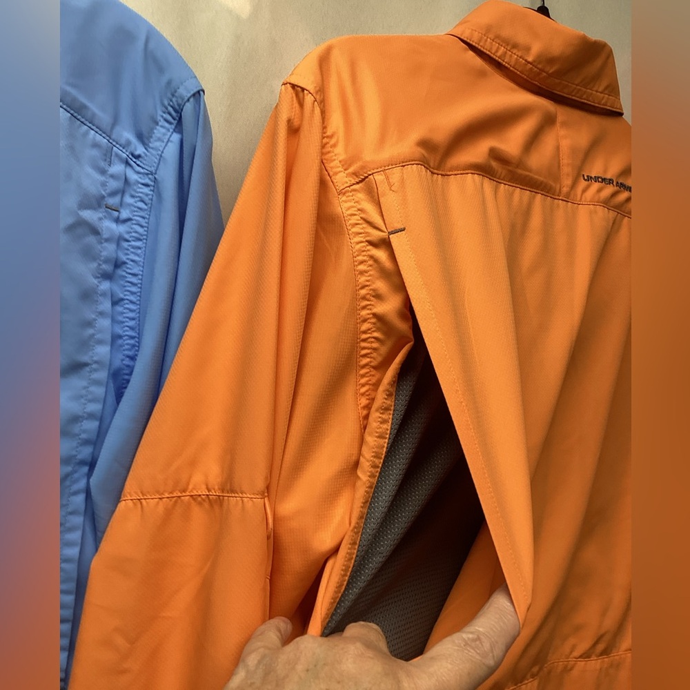 Under Armour Flats Guide outdoor shirts Orange And Dark baby blue Small - Picture 15 of 16